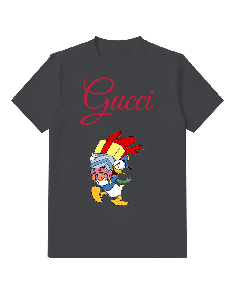 Charcoal Feathered Headpiece Duck Graphic T-Shirt