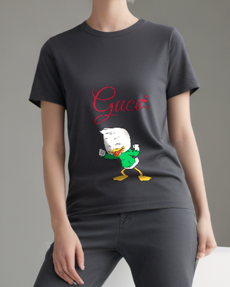 Charcoal Green Shirt Duck Graphic T-Shirt - styled view 4
