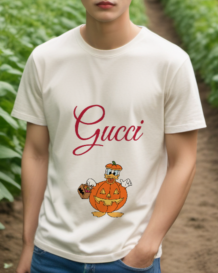 Ivory Pumpkin Costume Duck Graphic T-Shirt - styled view 3