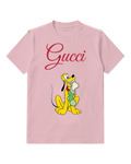 Blush Pink Yellow Puppy Graphic T-Shirt - front product view