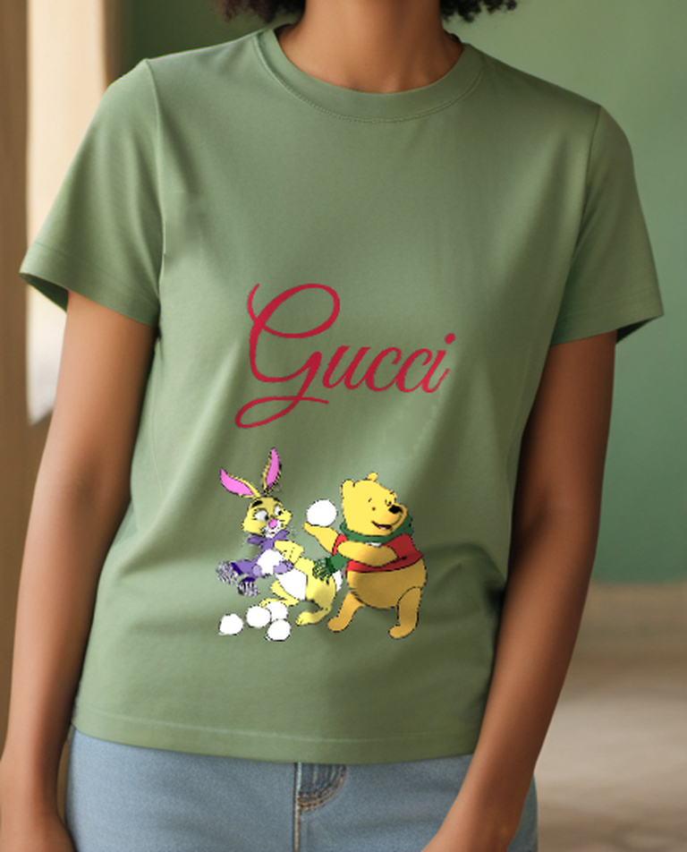 Sage Green Bear and Woodland Friends Graphic T-Shirt - styled view 5