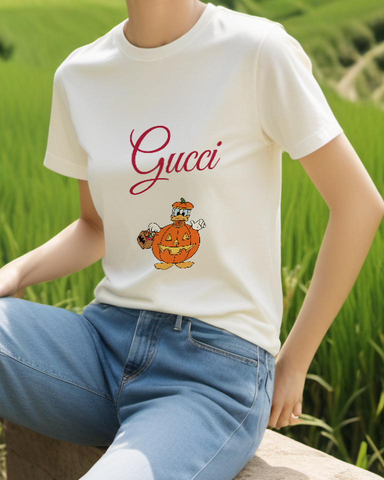 Ivory Pumpkin Costume Duck Graphic T-Shirt - styled view 5