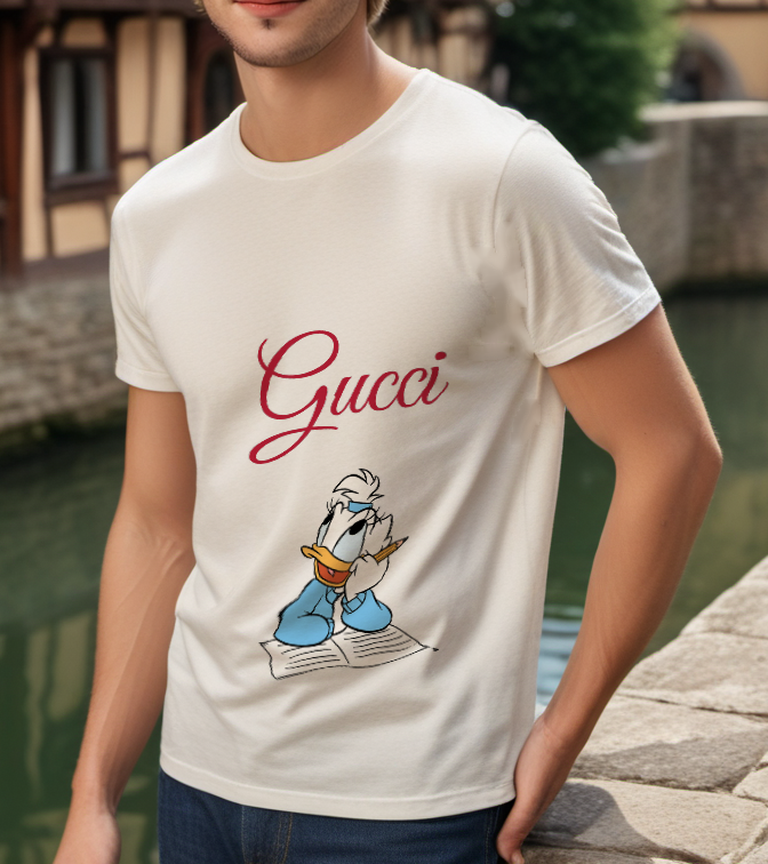 Ivory Open Book Duck Graphic T-Shirt - styled view 1