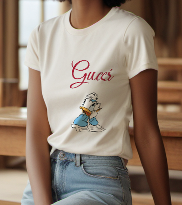 Ivory Open Book Duck Graphic T-Shirt - styled view 2