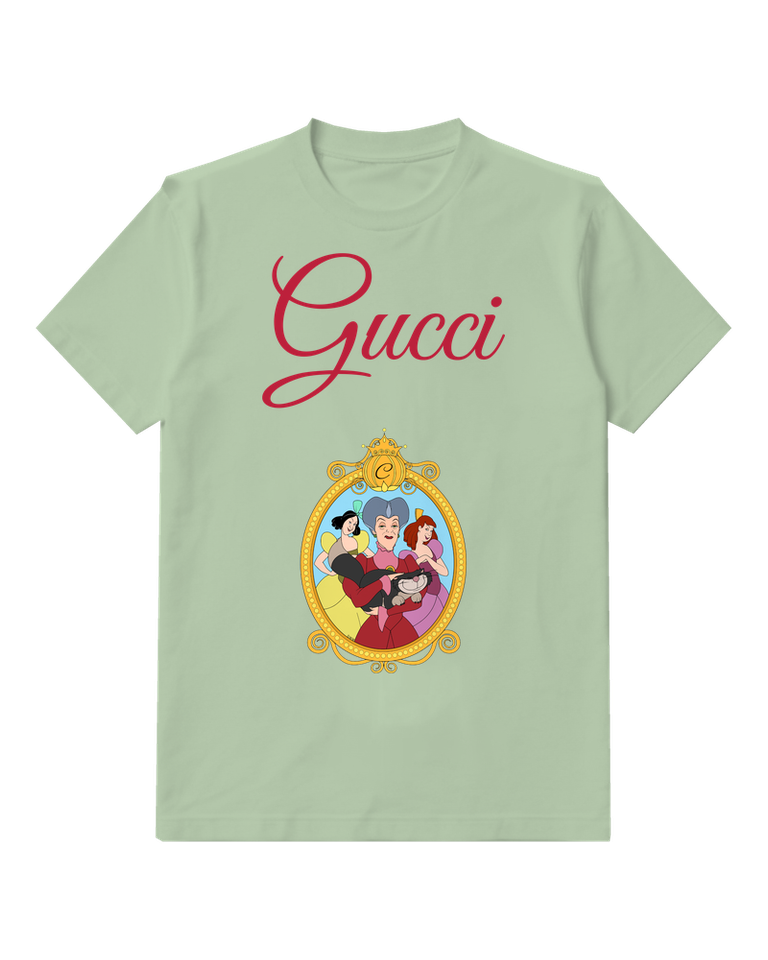 Sage Green Golden Frame Portrait Graphic T-Shirt - front product view