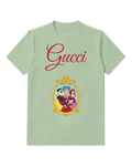 Sage Green Golden Frame Portrait Graphic T-Shirt - front product view