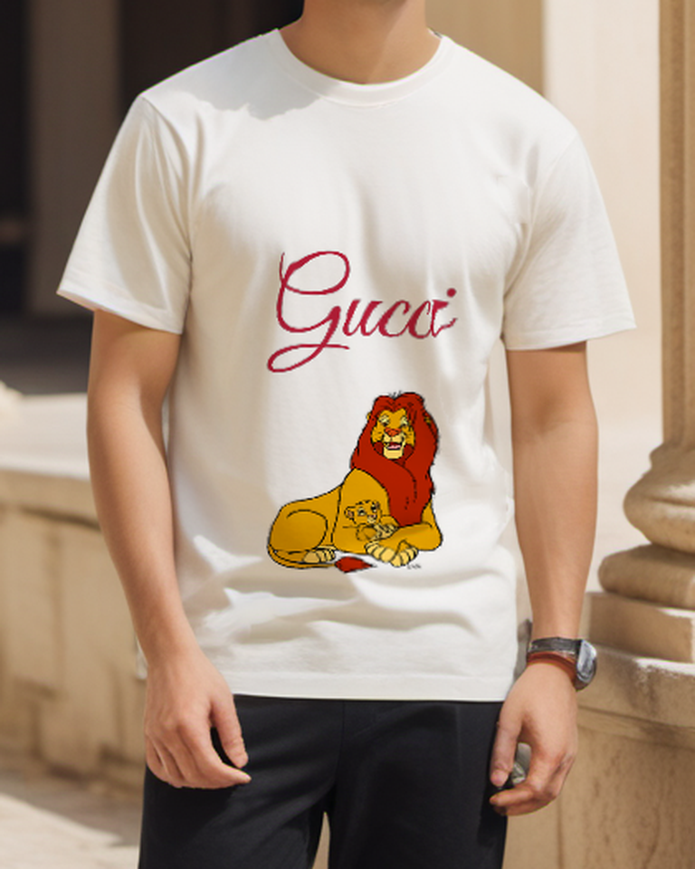 Ivory Golden Mane Lion Graphic T-Shirt - styled view 1