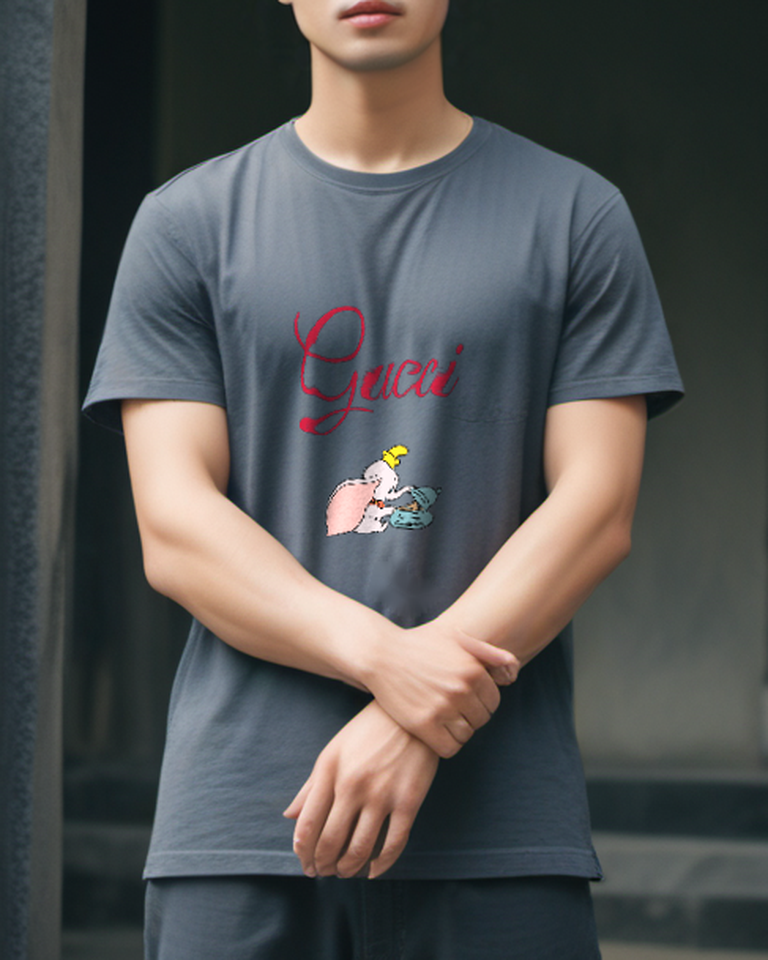 Charcoal Big Eared Elephant Cookie Jar Graphic T-Shirt - styled view 5