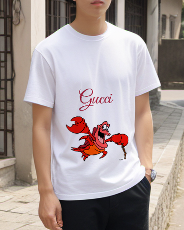 White Raised Claw Red Crab Graphic T-Shirt - styled view 5