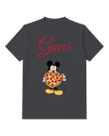 Charcoal Mouse Pizza Graphic T-Shirt - front product view