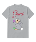 Light Gray Rabbit with Colorful Eggs Graphic T-Shirt - front product view
