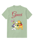 Sage Green Bear and Woodland Friends Graphic T-Shirt - front product view