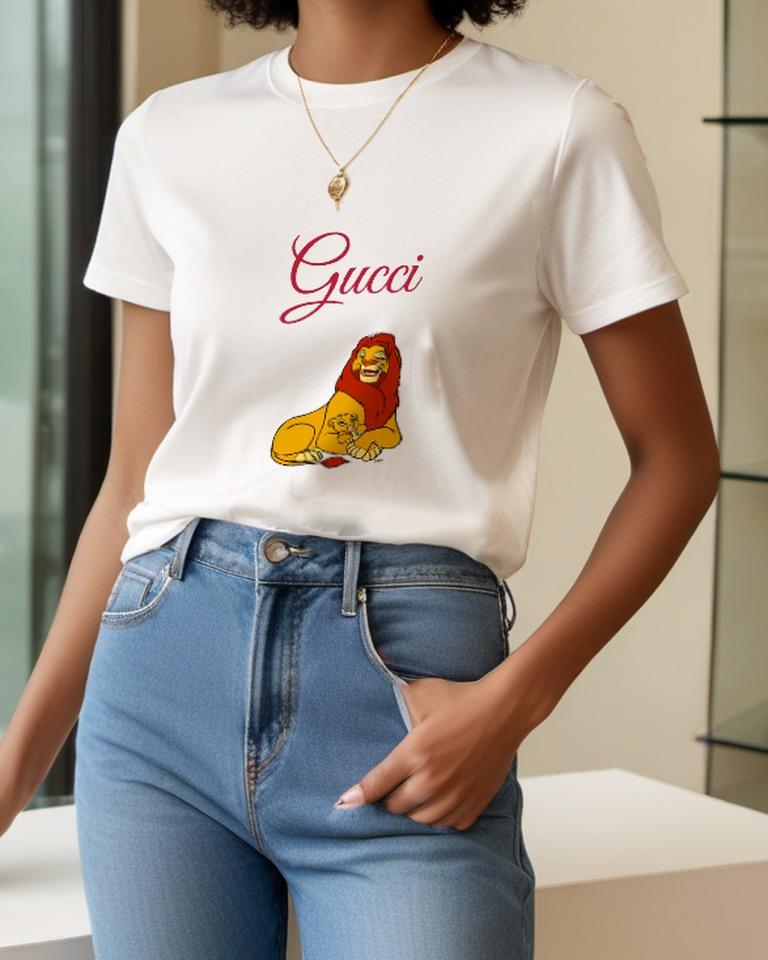 Ivory Golden Mane Lion Graphic T-Shirt - styled view 3