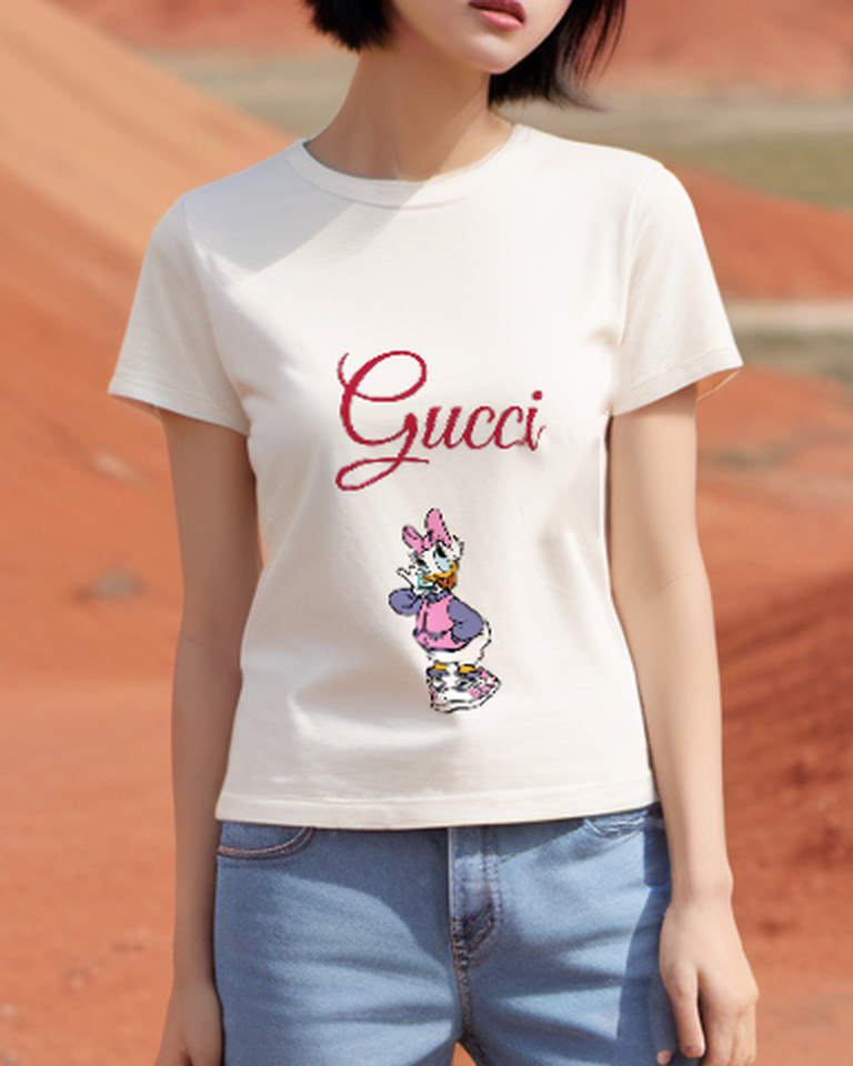 Ivory Purple Outfit Duck Graphic T-Shirt - styled view 4