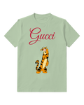 Sage Green Upright Tiger Graphic T-Shirt - front product view