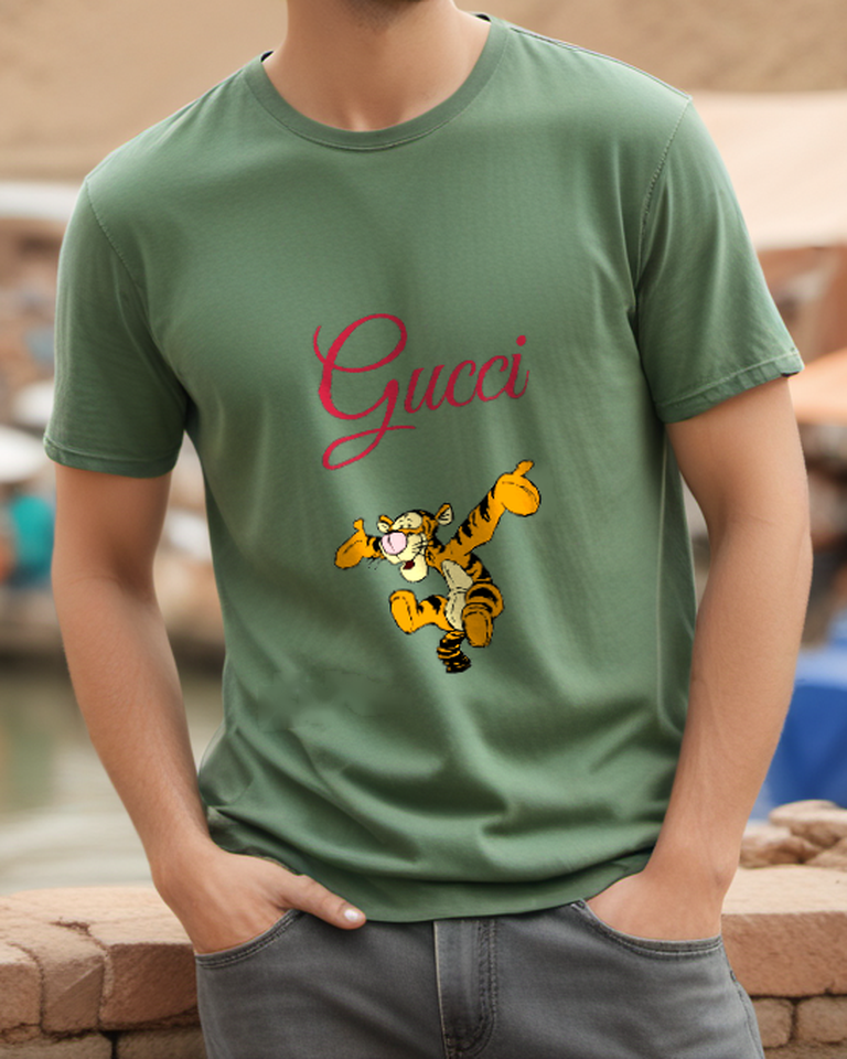 Sage Green Leaping Tiger Graphic T-Shirt - styled view 5