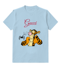 Sky Blue Tiger and Spider Graphic T-Shirt - front product view