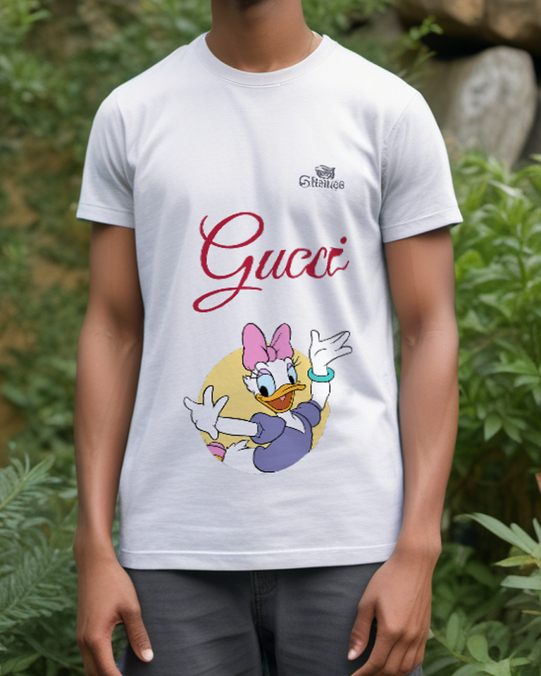 Light Gray Waving Bow Duck Graphic T-Shirt - styled view 3