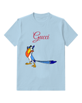 Sky Blue Long Tailed Bird Graphic T-Shirt - front product view