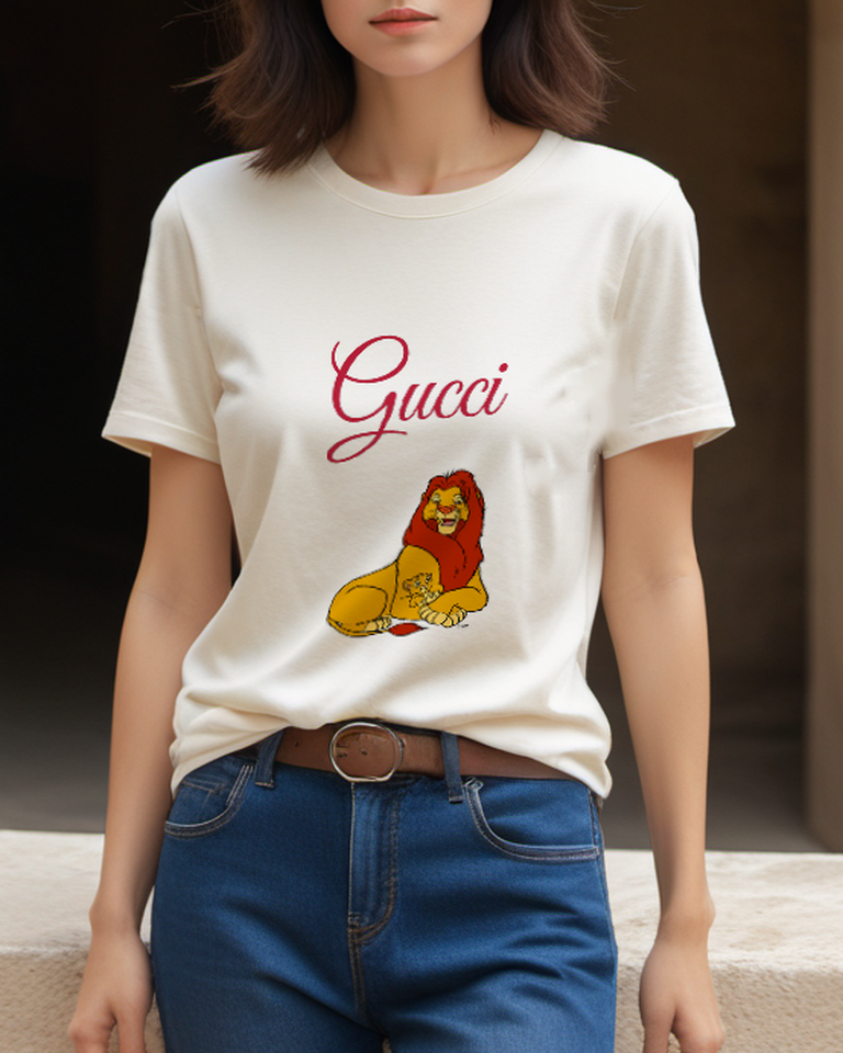 Ivory Golden Mane Lion Graphic T-Shirt - styled view 5