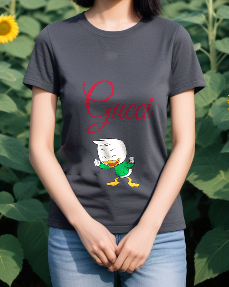 Charcoal Green Shirt Duck Graphic T-Shirt - styled view 3