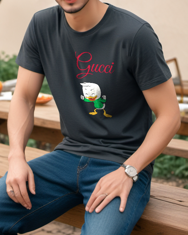 Charcoal Green Shirt Duck Graphic T-Shirt - styled view 5