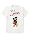 White Red Script Mouse Graphic T-Shirt - front product view