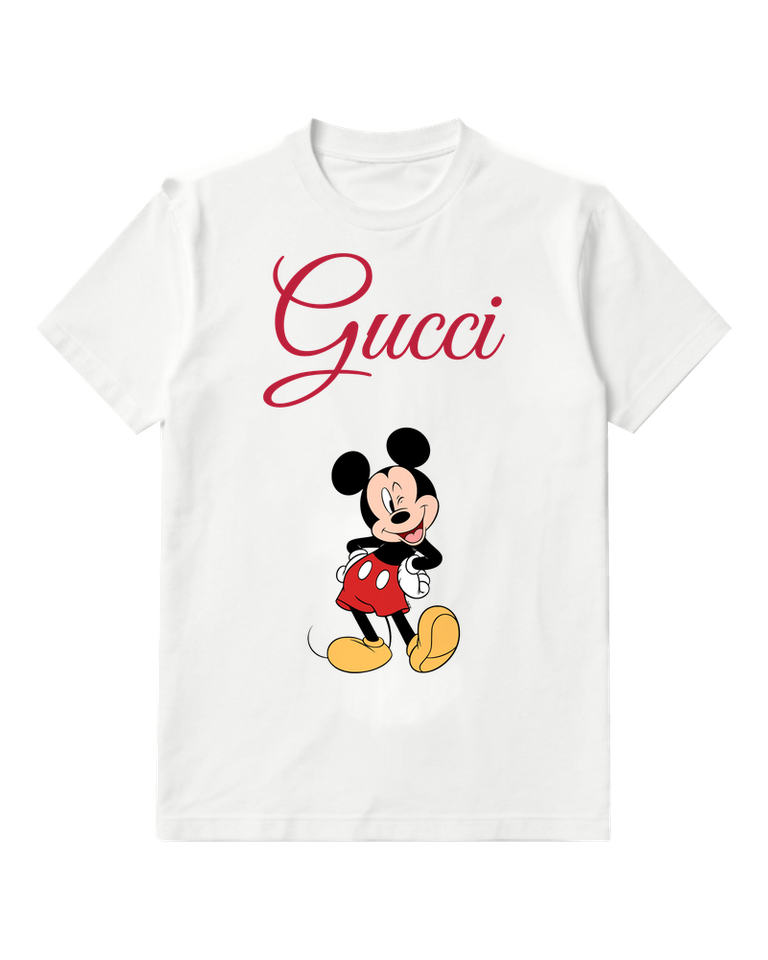 White Red Script Mouse Graphic T-Shirt - front product view