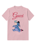 Blush Pink Seated Blue Donkey Graphic T-Shirt - front product view