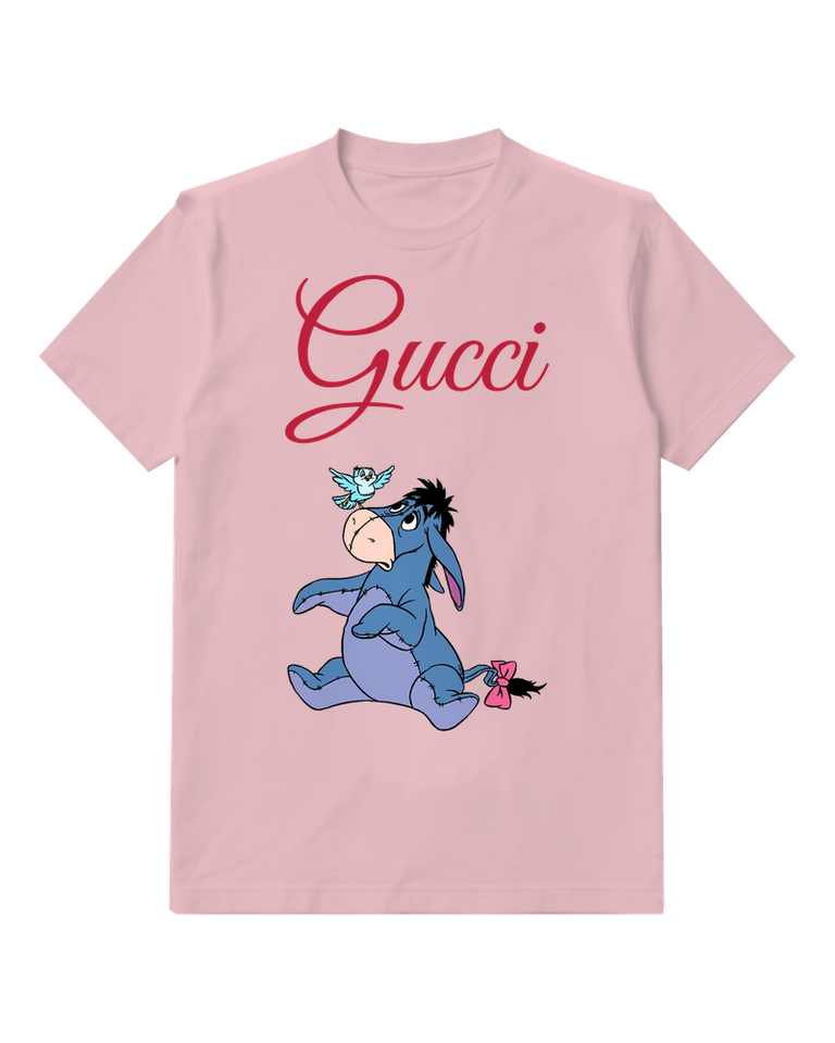 Blush Pink Seated Blue Donkey Graphic T-Shirt - front product view