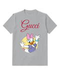Light Gray Waving Bow Duck Graphic T-Shirt - front product view