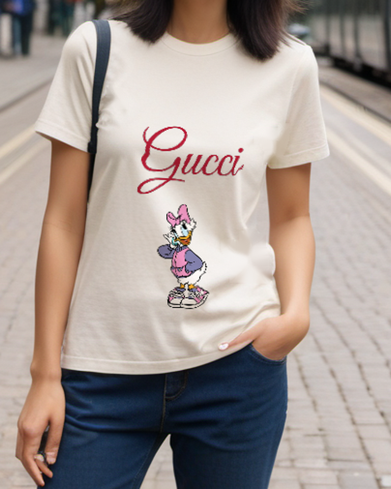 Ivory Purple Outfit Duck Graphic T-Shirt - styled view 2