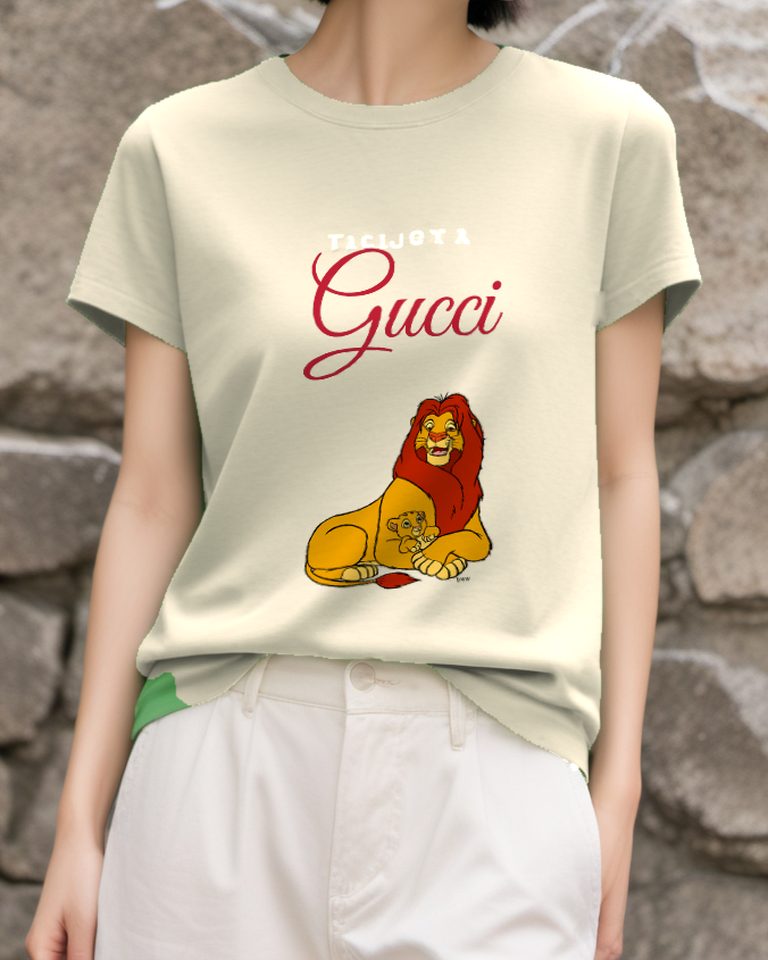 Ivory Golden Mane Lion Graphic T-Shirt - styled view 2